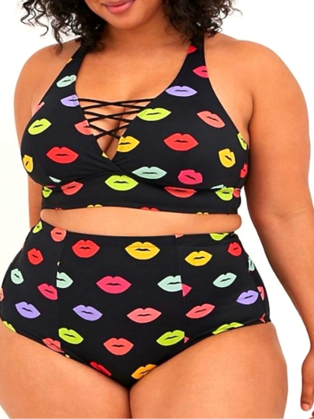 TORRID SWIM Bikini BOTTOM HIGH WAIST STRAPPY LIPS KISS
SWIM - PLUS SIZE